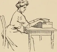 An illustration from Freehand perspective and sketching; principles and methods of expression in the pictorial representation of common objects, interiors, buildings and landscapes (1910)