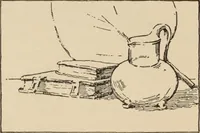An illustration from Freehand perspective and sketching; principles and methods of expression in the pictorial representation of common objects, interiors, buildings and landscapes (1910)