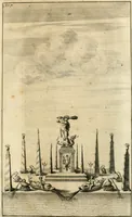 An illustration from Freuden-Bezeugung der Stadt Dantzig : über die höchst-erwünschte königliche Wahl und darauf glücklich-erfolgte Krönung des durchläuchtigsten, grossmächtigsten Fürsten und Herrn, Herrn Augusti des Andern, Königes in Pohlen ... : wobey höchst-gedachter Majestät königlicher Einzug in besagte Stadt, die daselbst aufgerichtete Ehre-Pforten, Huldigungs-Actus, gehaltenes Feuerwerck, und was sonsten denckwürdiges vorgefallen, biss an Dero Königlichen Abzug, wahrhafftig beschrieben, und alles in schönen Kupfferen repraesentiret wird (1698)
