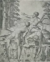 An illustration from Catalogue of an exhibition of engravings by Marc-Antonio Raimondi, his pupils & followers [electronic resource] : to be opened on Saturday the eighteenth of September, and to last until the end of October, 1909 (1909)