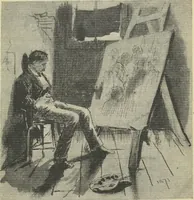 An illustration from The Salmagundi Club, being a history of its beginning as a sketch class, its public service as the Black and White Society, and its career as a club from 1871-1918, with illustrations [electronic resource] (1918)