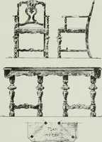 An illustration from Furniture for to-day and to-morrow, with details, scale drawings, and pen and ink sketches (1900)