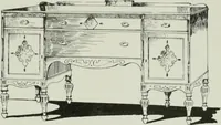 An illustration from Furniture for to-day and to-morrow, with details, scale drawings, and pen and ink sketches (1900)