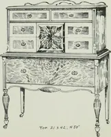 An illustration from Furniture for to-day and to-morrow, with details, scale drawings, and pen and ink sketches (1900)