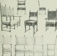 An illustration from Furniture for to-day and to-morrow, with details, scale drawings, and pen and ink sketches (1900)
