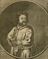 An illustration from Fürtreffliches Denck-Mahl der göttlichen Regierung bewiesen an der uhralten höchst-berühmten Antiquität des Klosters zu S. Michaëlis in Lüneburg, der in dem hohen Alter daselbst gestandenen güldenen Taffel, und anderer Kostbarkeiten : wie der gerechte Gott dero Räuber gantz wunderbarlich entdecket, zugleich viele begangene zuvor gantz unerforschliche Kirchen-Räubereyen und Diebstähle ans licht gebracht ... (1700)