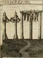 An illustration from Fürtreffliches Denck-Mahl der göttlichen Regierung bewiesen an der uhralten höchst-berühmten Antiquität des Klosters zu S. Michaëlis in Lüneburg, der in dem hohen Alter daselbst gestandenen güldenen Taffel, und anderer Kostbarkeiten : wie der gerechte Gott dero Räuber gantz wunderbarlich entdecket, zugleich viele begangene zuvor gantz unerforschliche Kirchen-Räubereyen und Diebstähle ans licht gebracht ... (1700)