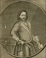 An illustration from Fürtreffliches Denck-Mahl der göttlichen Regierung bewiesen an der uhralten höchst-berühmten Antiquität des Klosters zu S. Michaëlis in Lüneburg, der in dem hohen Alter daselbst gestandenen güldenen Taffel, und anderer Kostbarkeiten : wie der gerechte Gott dero Räuber gantz wunderbarlich entdecket, zugleich viele begangene zuvor gantz unerforschliche Kirchen-Räubereyen und Diebstähle ans licht gebracht ... (1700)
