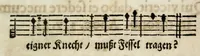 An illustration from Futer über die Mirantische Maul-Trummel Oder Begriff In welchem der jetzigen Welt thorechtes/ von ihr aber gar schön vermeintes Beginnen in Lateinisch und Teutsche Elegien/ samt schönen Sinnbildern/ und neuen Melodeyen ... an den Tag gegeben wird (1699)