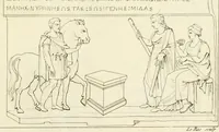 Picture 31 of 36 from Galerie mythologique : recueil de monuments pour servir à l'étude de la mythologie, de l'histoire de l'art, de l'antiquité figurée, et du langage allégorique des anciens : avec 190 planches gravées au trait, contenant près de 800 monuments antiques, tels que statues, bas-reliefs, pierres gravées, médailles, freques et peintures de vases, dont plus de 50 sont inédits (1811), leaf 389