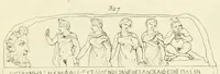 Picture 32 of 36 from Galerie mythologique : recueil de monuments pour servir à l'étude de la mythologie, de l'histoire de l'art, de l'antiquité figurée, et du langage allégorique des anciens : avec 190 planches gravées au trait, contenant près de 800 monuments antiques, tels que statues, bas-reliefs, pierres gravées, médailles, freques et peintures de vases, dont plus de 50 sont inédits (1811), leaf 389
