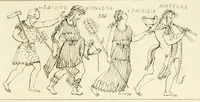 Picture 33 of 36 from Galerie mythologique : recueil de monuments pour servir à l'étude de la mythologie, de l'histoire de l'art, de l'antiquité figurée, et du langage allégorique des anciens : avec 190 planches gravées au trait, contenant près de 800 monuments antiques, tels que statues, bas-reliefs, pierres gravées, médailles, freques et peintures de vases, dont plus de 50 sont inédits (1811), leaf 393