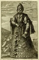 An illustration from Gallerye der uitmuntende vrouwen : of der zelver deugden en ondeugden, in byschriften en sneldichten, vertoond, met verklaaringen konstplaaten verrijkt (1690)