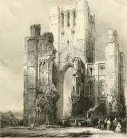 An illustration from The gallery of modern British artists; consisting of a series of engravings from works of the most eminent artists of the day, including Messrs. Turner, Roberts, Harding, Clennel, Dewint, Austin, Messrs. Stanfield, Bonnington, Prout, Cattermole, C. Fielding, Cox, &c. &c (1834)