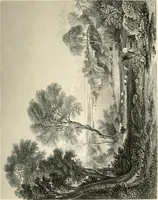 An illustration from The gallery of modern British artists; consisting of a series of engravings from works of the most eminent artists of the day, including Messrs. Turner, Roberts, Harding, Clennel, Dewint, Austin, Messrs. Stanfield, Bonnington, Prout, Cattermole, C. Fielding, Cox, &c. &c (1834)