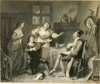 An illustration from The gallery of modern British artists; consisting of a series of engravings from works of the most eminent artists of the day, including Messrs. Turner, Roberts, Harding, Clennel, Dewint, Austin, Messrs. Stanfield, Bonnington, Prout, Cattermole, C. Fielding, Cox, &c. &c (1834)