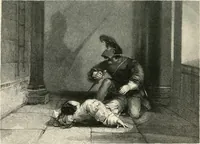 An illustration from The gallery of modern British artists; consisting of a series of engravings from works of the most eminent artists of the day, including Messrs. Turner, Roberts, Harding, Clennel, Dewint, Austin, Messrs. Stanfield, Bonnington, Prout, Cattermole, C. Fielding, Cox, &c. &c (1834)
