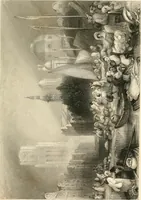 An illustration from The gallery of modern British artists; consisting of a series of engravings from works of the most eminent artists of the day, including Messrs. Turner, Roberts, Harding, Clennel, Dewint, Austin, Messrs. Stanfield, Bonnington, Prout, Cattermole, C. Fielding, Cox, &c. &c (1834)