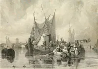 An illustration from The gallery of modern British artists; consisting of a series of engravings from works of the most eminent artists of the day, including Messrs. Turner, Roberts, Harding, Clennel, Dewint, Austin, Messrs. Stanfield, Bonnington, Prout, Cattermole, C. Fielding, Cox, &c. &c (1834)