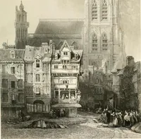 An illustration from The gallery of modern British artists; consisting of a series of engravings from works of the most eminent artists of the day, including Messrs. Turner, Roberts, Harding, Clennel, Dewint, Austin, Messrs. Stanfield, Bonnington, Prout, Cattermole, C. Fielding, Cox, &c. &c (1834)