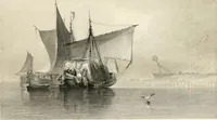 An illustration from The gallery of modern British artists; consisting of a series of engravings from works of the most eminent artists of the day, including Messrs. Turner, Roberts, Harding, Clennel, Dewint, Austin, Messrs. Stanfield, Bonnington, Prout, Cattermole, C. Fielding, Cox, &c. &c (1834)
