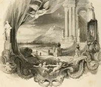 An illustration from The gallery of modern British artists; consisting of a series of engravings from works of the most eminent artists of the day, including Messrs. Turner, Roberts, Harding, Clennel, Dewint, Austin, Messrs. Stanfield, Bonnington, Prout, Cattermole, C. Fielding, Cox, &c. &c (1834)