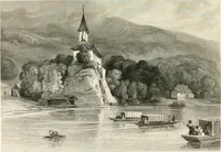 An illustration from The gallery of modern British artists; consisting of a series of engravings from works of the most eminent artists of the day, including Messrs. Turner, Roberts, Harding, Clennel, Dewint, Austin, Messrs. Stanfield, Bonnington, Prout, Cattermole, C. Fielding, Cox, &c. &c (1834)