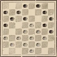 An illustration from The game of draughts, Flora Temple branch of the single corner opening; an analysis and compilation of over two hundred and eighty variations (1898)