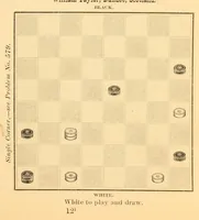 An illustration from The game of draughts. Selected problems, embracing critical positions from games by the best players of Great Britain and America (1881)