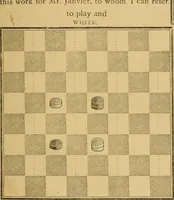 An illustration from The game of draughts; simplified and illustrated with diagrams. Founded on the games of Andrew Anderson (1881)