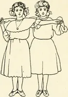 An illustration from Games and dances, a selected collection of games, song-games and dances suitable for schools, play-grounds, gymnastic associations, boys' & girls' clubs, etc (1920)