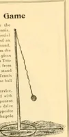 An illustration from The games of lawn hockey, tether ball, golf-croquet, hand tennis, volley ball, hand polo, wicket polo, laws of badminton, drawing room hockey, garden hockey (1903)