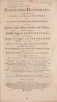 An illustration from The gardeners dictionary : containing the best and newest methods of cultivating and improving the kitchen, fruit, flower garden, and nursery, as also for performing the practical parts of agriculture : including the management of vineyards, with the methods of making and preserving wine, according to the present practice of the most skilful vignerons in the several wine countries in Europe : together with directions for propagating and improving, for real practice and experience, all sorts of timber trees (1768)