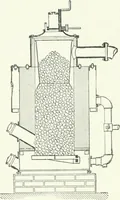 An illustration from Gas-engines and producer-gas plants; a practice treatise setting forth the principles of gas-engines and producer design, the selection and installation of an engine, conditions of perfect operation, producer-gas engines and their possibilities, the care of gas-engines and producer-gas plants, with a chapter on volatile hydrocarbon and oil engines (1905)