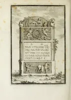 An illustration from Gasparis Aloysii Oderici ... Dissertationes et adnotationes in aliquot ineditas veterum inscriptiones et numismata accedunt inscriptiones et monumenta quae extant in bibliotheca monachorum camaldulensium S. Gregorii in Monte Coelio explicationibvs illvstrata (1765)