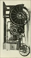 An illustration from The modern gas tractor, its construction, utility, operation and repair; a practical treatise defining every branch of up-to-date gas tractor engineering, driving and maintenance in a non-technical manner. Considers fully all types of power plants and their components, methods of drive and speed changing mechanisms. Describes design and construction of all parts, their installation and adjustment as well as practical application of tractors in the field (1914)