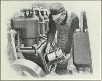 An illustration from The modern gas tractor, its construction, utility, operation and repair; a practical treatise defining every branch of up-to-date gas tractor engineering, driving and maintenance in a non-technical manner. Considers fully all types of power plants and their components, methods of drive and speed changing mechanisms. Describes design and construction of all parts, their installation and adjustment as well as practical application of tractors in the field (1914)