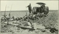 An illustration from The modern gas tractor, its construction, utility, operation and repair; a practical treatise defining every branch of up-to-date gas tractor engineering, driving and maintenance in a non-technical manner. Considers fully all types of power plants and their components, methods of drive and speed changing mechanisms. Describes design and construction of all parts, their installation and adjustment as well as practical application of tractors in the field (1914)