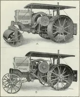 An illustration from The modern gas tractor, its construction, utility, operation and repair; a practical treatise defining every branch of up-to-date gas tractor engineering, driving and maintenance in a non-technical manner. Considers fully all types of power plants and their components, methods of drive and speed changing mechanisms. Describes design and construction of all parts, their installation and adjustment as well as practical application of tractors in the field (1914)
