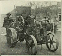 An illustration from The modern gas tractor, its construction, utility, operation and repair; a practical treatise defining every branch of up-to-date gas tractor engineering, driving and maintenance in a non-technical manner. Considers fully all types of power plants and their components, methods of drive and speed changing mechanisms. Describes design and construction of all parts, their installation and adjustment as well as practical application of tractors in the field (1914)