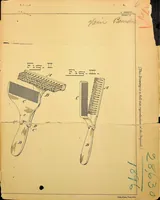 An illustration from Stephen - Combination Comb and Brush, British Patent 28630 of 1896 (1897)