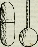 An illustration from Geberis philosophi perspicacissimi, summa perfectionis magisterii in sua natura ex Bibliothecae Vaticanae exemplari undecunq[ue] : emendatissimo nuper edita, cum quorundam capituloru[m], vasorum, & fornacum, in uolumine aliàs mendosissimè impresso omissorum : libriq[ue] inuestigationis magisterij & testamenti eiusdem Geberis, ac Aurei triu[m] uerborum libelli et Auicennae summi medici & acutissimi philosophi mineralium additio[n]e castigatissima (1542)
