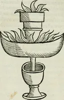 An illustration from Geberis philosophi perspicacissimi, summa perfectionis magisterii in sua natura ex Bibliothecae Vaticanae exemplari undecunq[ue] : emendatissimo nuper edita, cum quorundam capituloru[m], vasorum, & fornacum, in uolumine aliàs mendosissimè impresso omissorum : libriq[ue] inuestigationis magisterij & testamenti eiusdem Geberis, ac Aurei triu[m] uerborum libelli et Auicennae summi medici & acutissimi philosophi mineralium additio[n]e castigatissima (1542)