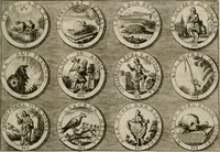 Picture 10 of 34 from Gedancken Muster und Anleitungen : worinen eine grosse Zahl nicht allein Sumarischer sondern auch Moral: emblematischen Figuren in vier Sprachen als Lat: Franz: Ital: und Teutsch vorstellet samt noch eines Stambuchs schöner Anweisungen woraus bey jeder Gelegenheit aus solchen etwas kan gezogen werden (1700), leaf 22