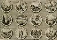 Picture 14 of 34 from Gedancken Muster und Anleitungen : worinen eine grosse Zahl nicht allein Sumarischer sondern auch Moral: emblematischen Figuren in vier Sprachen als Lat: Franz: Ital: und Teutsch vorstellet samt noch eines Stambuchs schöner Anweisungen woraus bey jeder Gelegenheit aus solchen etwas kan gezogen werden (1700), leaf 30