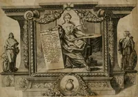 An illustration from Gedancken Muster und Anleitungen : worinen eine grosse Zahl nicht allein Sumarischer sondern auch Moral: emblematischen Figuren in vier Sprachen als Lat: Franz: Ital: und Teutsch vorstellet samt noch eines Stambuchs schöner Anweisungen woraus bey jeder Gelegenheit aus solchen etwas kan gezogen werden (1700)