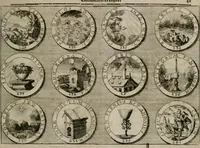 Picture 21 of 34 from Gedancken Muster und Anleitungen : worinen eine grosse Zahl nicht allein Sumarischer sondern auch Moral: emblematischen Figuren in vier Sprachen als Lat: Franz: Ital: und Teutsch vorstellet samt noch eines Stambuchs schöner Anweisungen woraus bey jeder Gelegenheit aus solchen etwas kan gezogen werden (1700), leaf 44