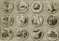 Picture 22 of 34 from Gedancken Muster und Anleitungen : worinen eine grosse Zahl nicht allein Sumarischer sondern auch Moral: emblematischen Figuren in vier Sprachen als Lat: Franz: Ital: und Teutsch vorstellet samt noch eines Stambuchs schöner Anweisungen woraus bey jeder Gelegenheit aus solchen etwas kan gezogen werden (1700), leaf 46