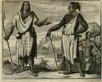 An illustration from Gedenkwaerdig bedryf der Nederlandsche Oost-Indische maetschappye, op de kuste en in het keizerrijk van Taising of Sina: behelzende het tweede gezandschap aen den onder-koning Singlamong en veldheer Taising Lipoui; door Jan van Kampen en Konstantyn Nobel. Vervolgt met een verhael van het voorgevallen des jaers zestien hondert drie ein vier en zestig, op de kust van Sina, en ontrent d'eilanden Tayowan, Formosa, Ay en Quemuy, onder 't gezag van Balthasar Bort: en het derde gezandschap aen Konchy, Tartarsche keizer van Sina en Oost-Tartarye: onder beleit van Zijne Ed. Pieter van Hoorn. Beneffens een beschryving van geheel Sina. Verciert doorgaens met verscheide kopere platen (1670)