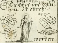 An illustration from Geistliche Herzens-Einbildungen inn zweihundert und fünfzig biblischen Figur-Sprüchen angedeutet : allen andächtige[n] Herze[n], u. der Tugent-Liebenden Jugent, zu einer Gottseligen Belustigung, auch denen Einfältigen, zu einer anmuthigen Vorstellung, unschweren Ergreiffung, und nuzlichen Fassung, auss allen canonischen Büchern der H. Schrifft ... (1688)